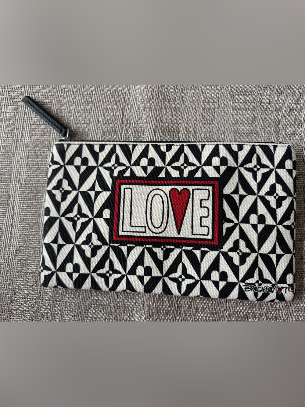 Brighton Black and White LOVE Cosmetic Pouch